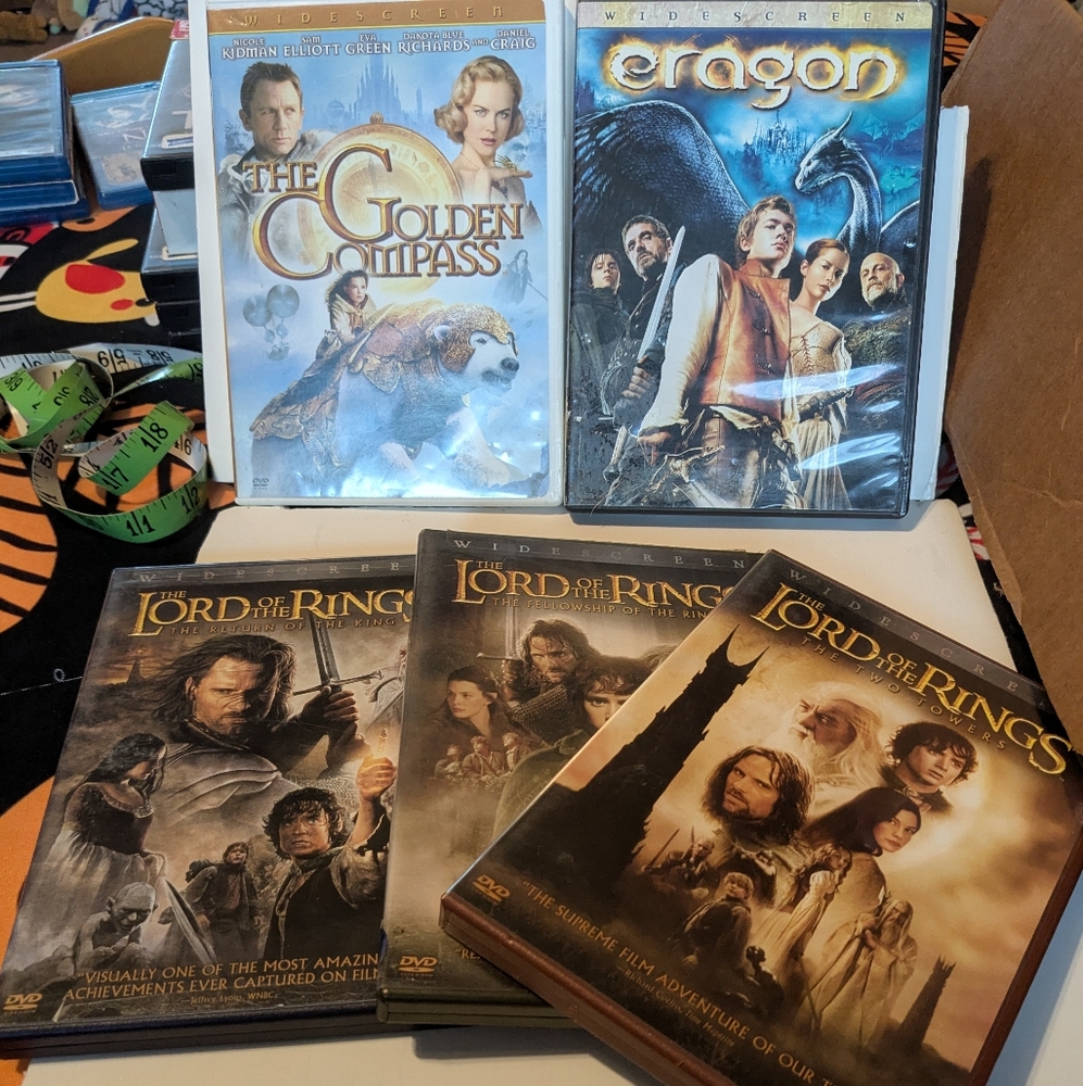DVD Lot 5 The Golden Compass Eragon Lord Of The Rings Trilogy